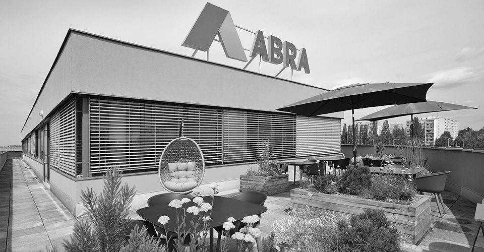 Terrasse am Firmensitz von ABRA Software