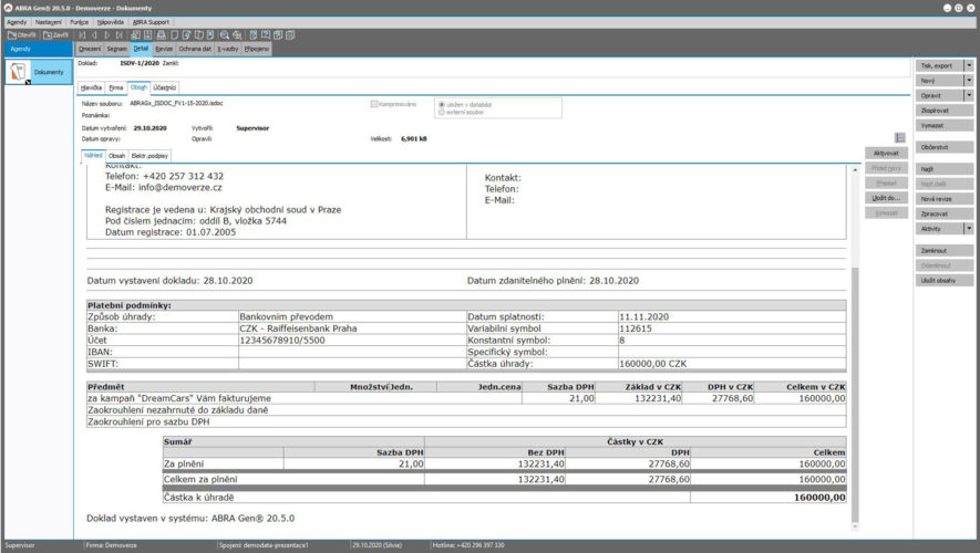 ISDOC v ERP systému ABRA Gen