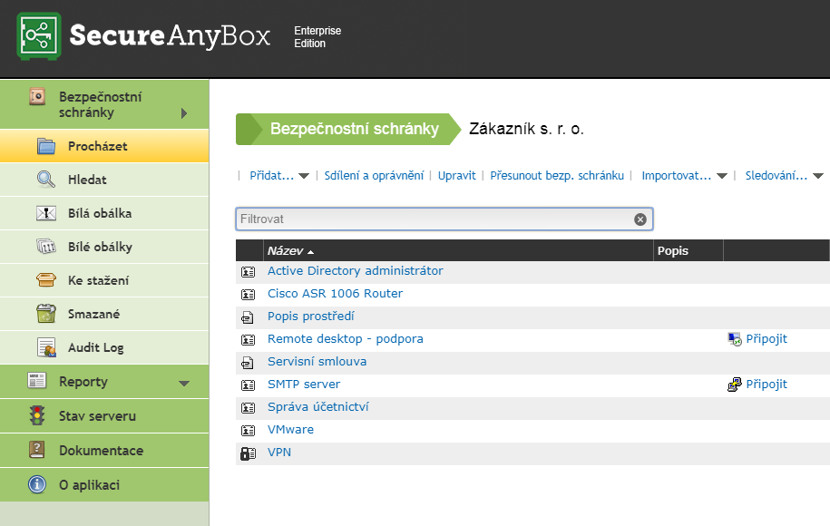 SecureAnyBox - nástroj pre správu hesiel a prístupov