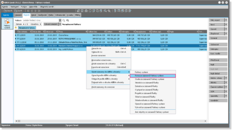 Uložení vybraných firem do ABRA schránky.