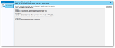 Kontrola ostatních uzávěrek
