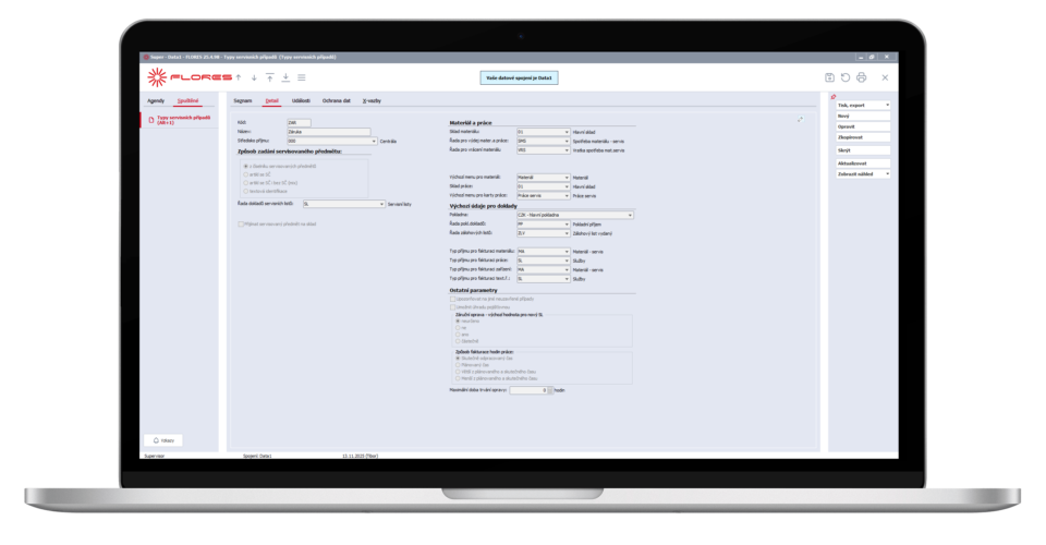 ABRA Flores servisní případy