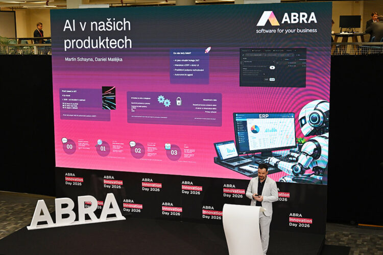 Daniel Matějka prezentuje AI v produktech ABRA